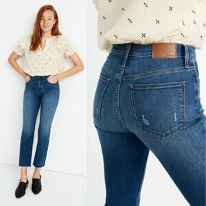 Madewell Petite Cali Demi-Boot Jeans in Preston Wash: Raw-Hem Edition